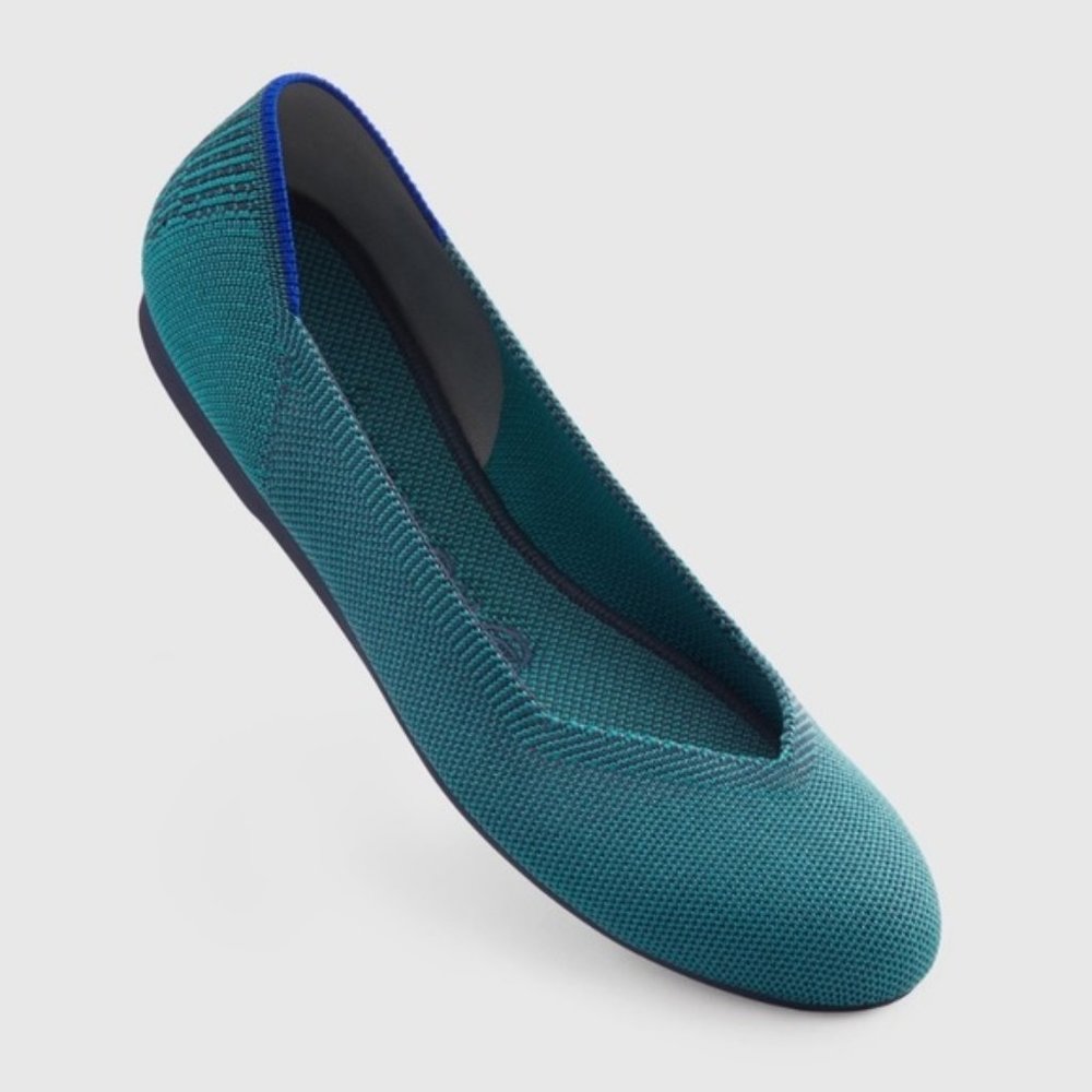 Rothy’s Spruce Python Round Toe Flats 7
